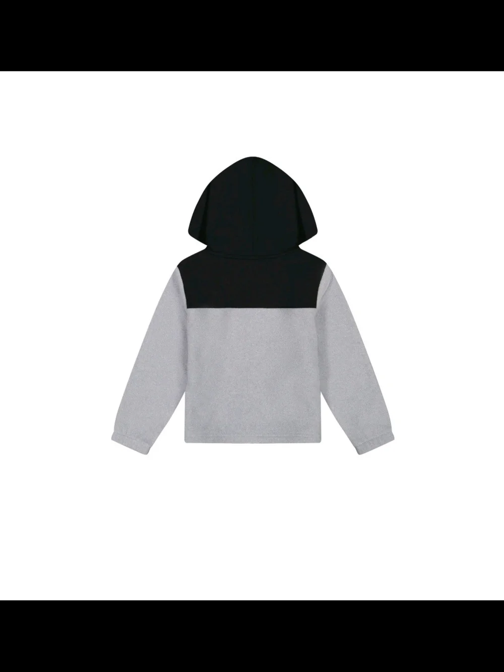 NWT Reebok Toddler Boys Full Zip Hooded Fleece Jacket Gray Black Colorblock 2T
